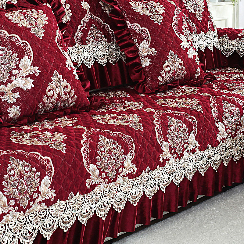喜庆红色结婚沙发垫四季通用欧式高档过年贵妃套罩盖布雪尼尔防滑,居家布艺,沙发垫,淘宝优惠券,粉丝福利购,淘宝优惠卷
