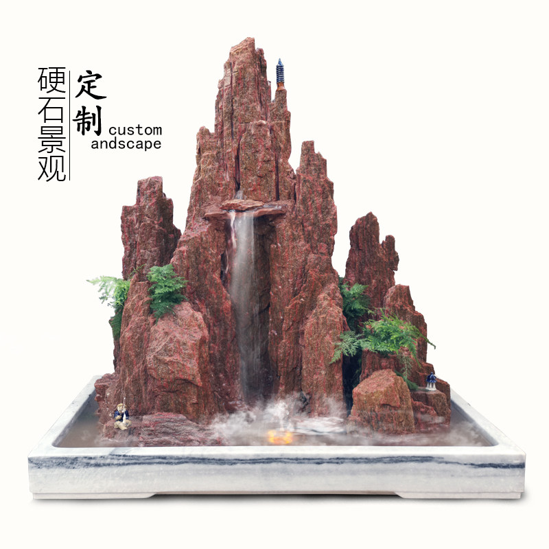 假山盆景招财流水喷泉摆件室内庭院鱼池假山鱼缸造景天然石头真石