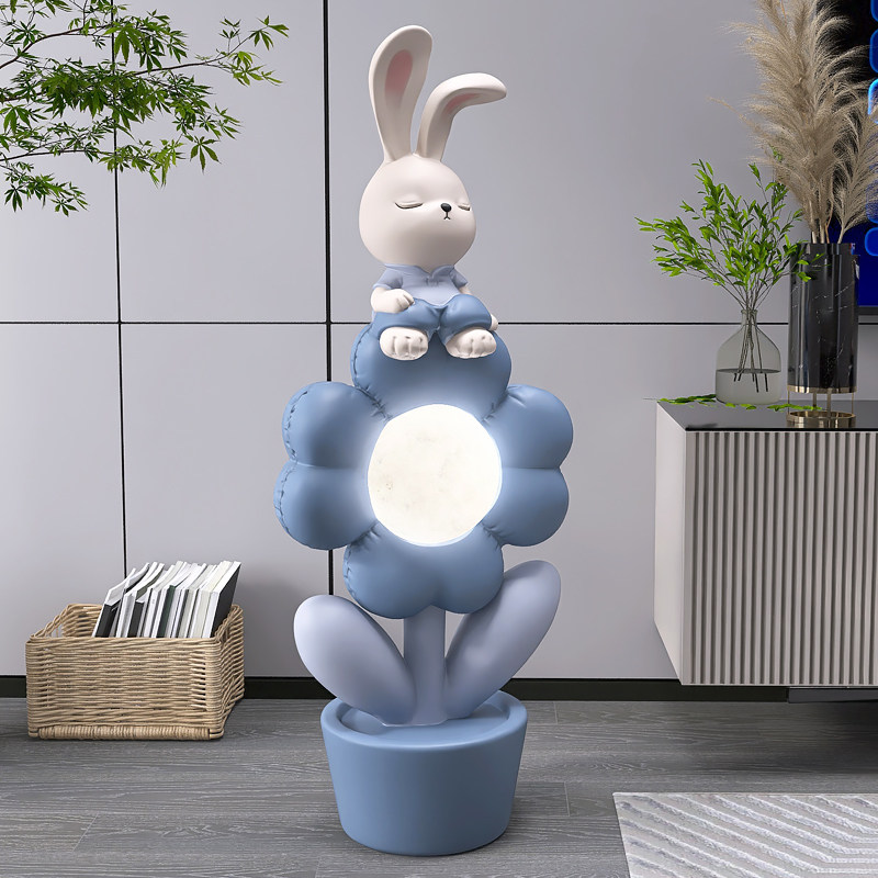 兔子大型落地摆件客厅电视柜沙发旁灯家居饰品搬家礼物乔迁新居,家居饰品,落地摆件,淘宝优惠券,粉丝福利购,淘宝优惠卷