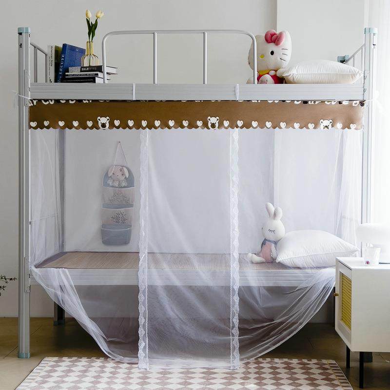 学生宿舍方顶蚊帐0.9米单人床寝室简约上下铺防尘顶蚊帐加密网纱