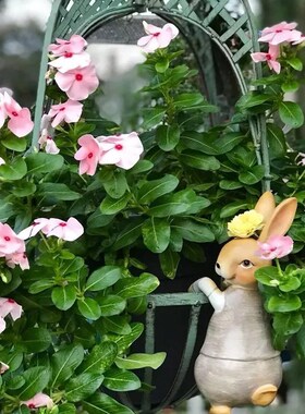 铁艺吊篮花盆绿色复古做旧悬挂花架户外庭院花园绿萝月季收纳装饰