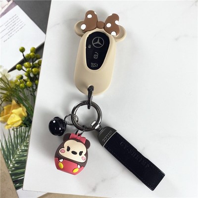 适用奔驰c260l钥匙套e300l车c200l女a200l壳glc300l gla220glb扣