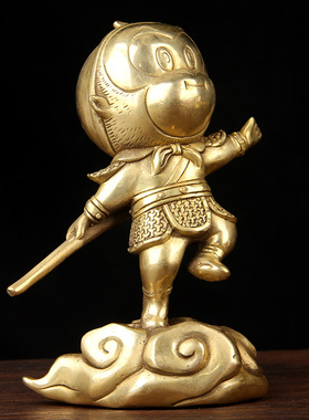 卡通祥云齐天大圣摆件 铜孙行者摆件 铜齐天大圣摆件
