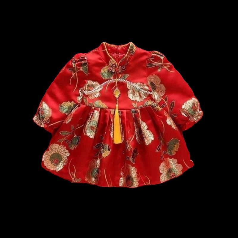 女宝宝周岁礼服春秋款女孩喜庆旗袍唐装婴儿一岁生日宴抓周连衣裙,童装/婴儿装/亲子装,唐装,淘宝优惠券,粉丝福利购,淘宝优惠卷