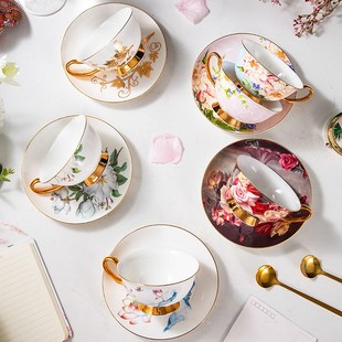 杯子套装礼盒送人陶瓷咖啡杯高档精致高级感轻奢杯碟英式下午茶具