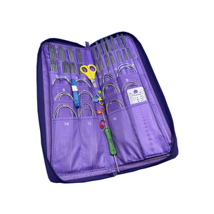 不锈钢毛衣针毛线针循环形针中意牌棒针打围巾直针编织工具全套装