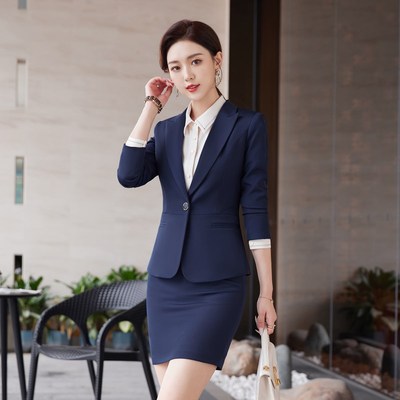 工作服职业气质女春秋长袖套装高端酒店前台经理行政冬天西装正装