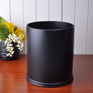 欧式酒店垃圾桶家用 不锈钢创意时尚大号无盖客厅酒店客房卫生间