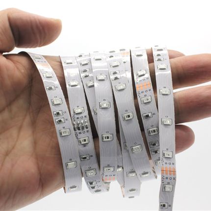 LED灯带12V 5050 3528七彩三色RGB遥控变色跑马灯条KTV闪光软灯带