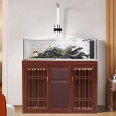 新款 中式 超白玻璃家用溪流缸原生缸一体水切割底滤 2024新 YEE