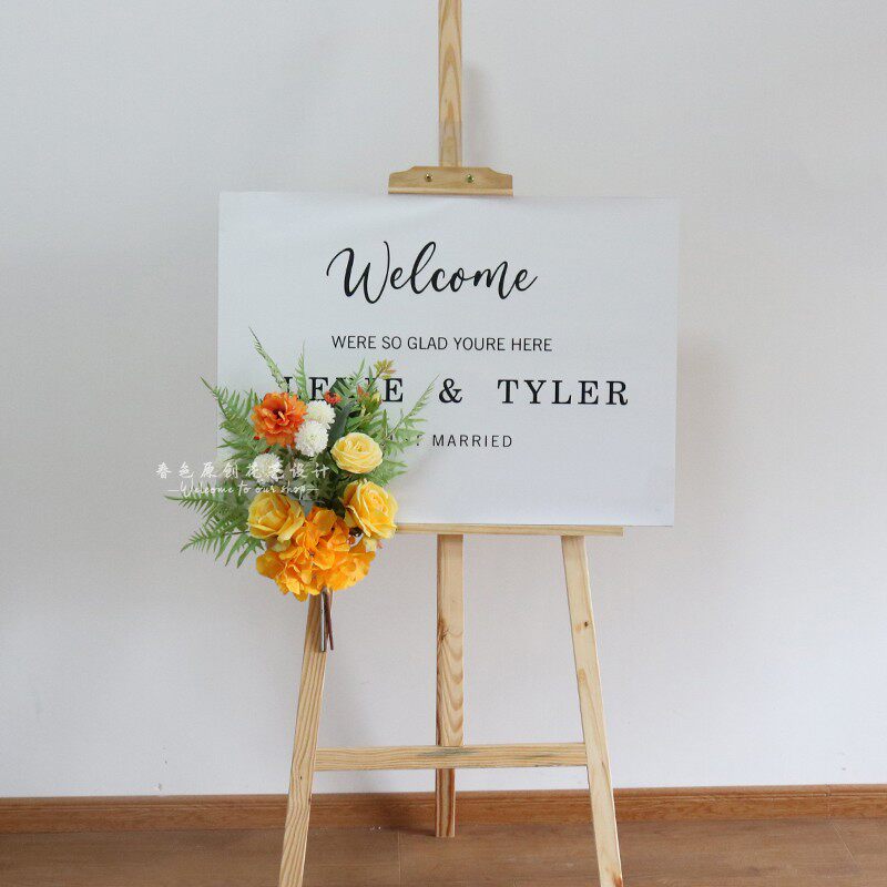 仿真手捧花艺水牌展牌展架组合套装迎宾开业活动订婚结婚摄影装饰