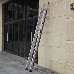 加厚铝合金单面升降云梯伸缩梯子5 6 7 8 10 12 m 米抽拉工程直梯