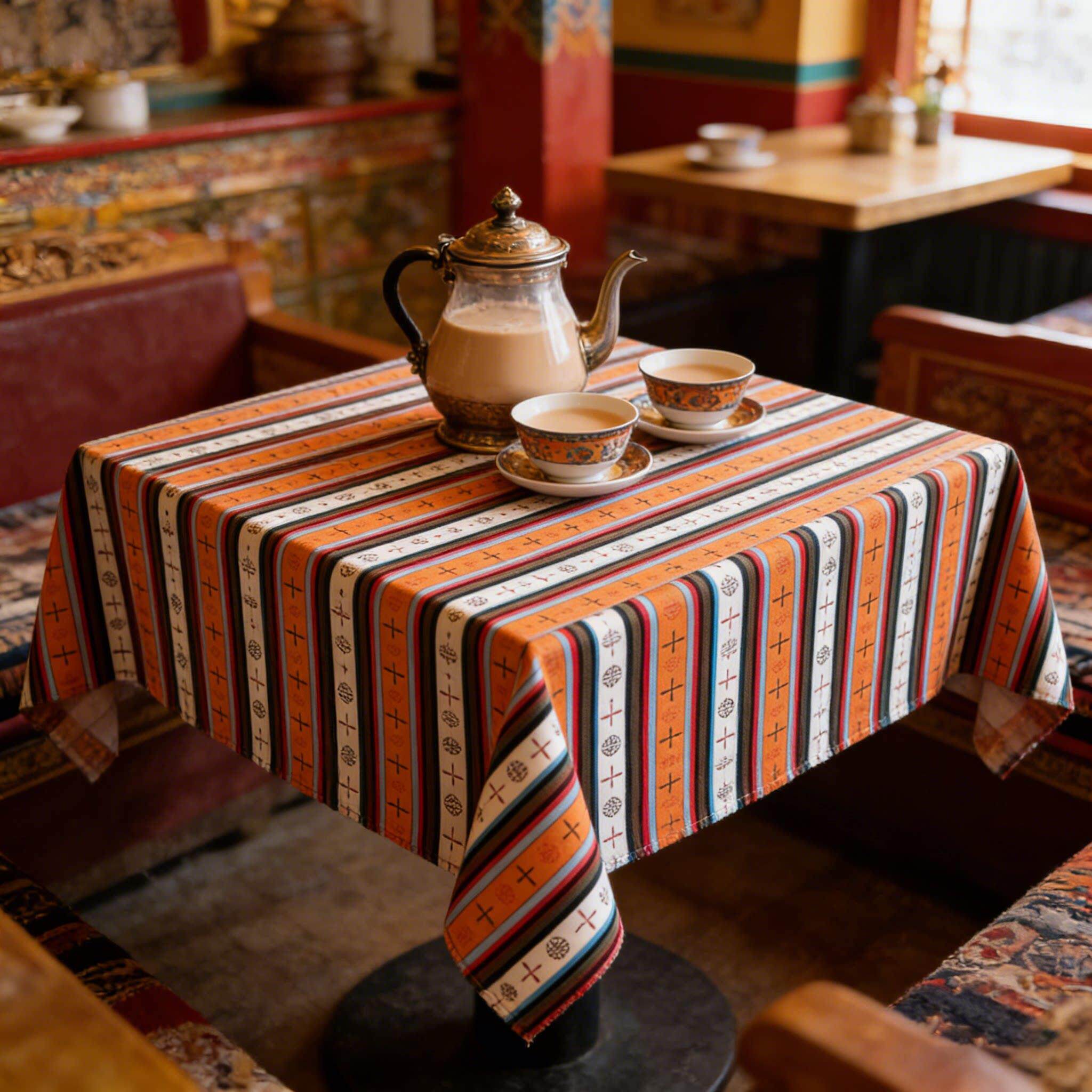 西藏桌布民族风藏式家用涤纶茶几布新疆餐桌布波西米亚餐厅桌布