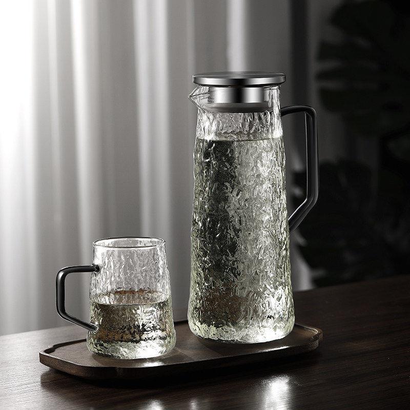 进口高硼硅冷水壶耐高温玻璃冷水壶家用泡茶壶冷水壶大容量水杯套