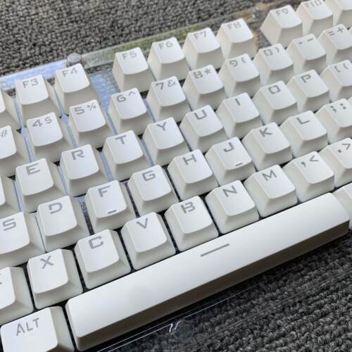 机械键盘透光白色pbt键帽104卫星轴透字大字体F2068简约FE87/k10g