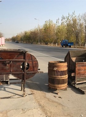 民俗怀旧老物件农耕文化旧农具辘轳木水车风车打稻机稻谷机土砻子