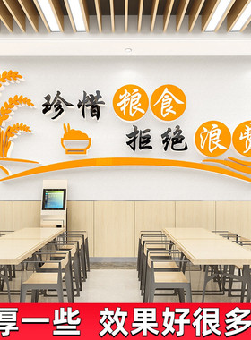 节约粮食拒绝浪费光碟行动职工饭厅员工食堂文化墙贴纸宣传标语画