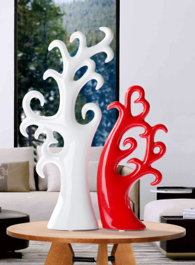 家居饰品个性礼品现代时尚摆件客厅 装饰陶瓷工艺摆设 创意爱情树