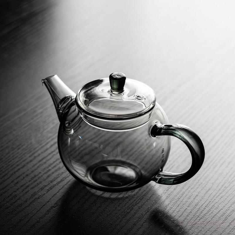 耐热玻璃迷你小茶壶简约家用过滤绿茶壶可加热泡茶壶功夫茶具单壶
