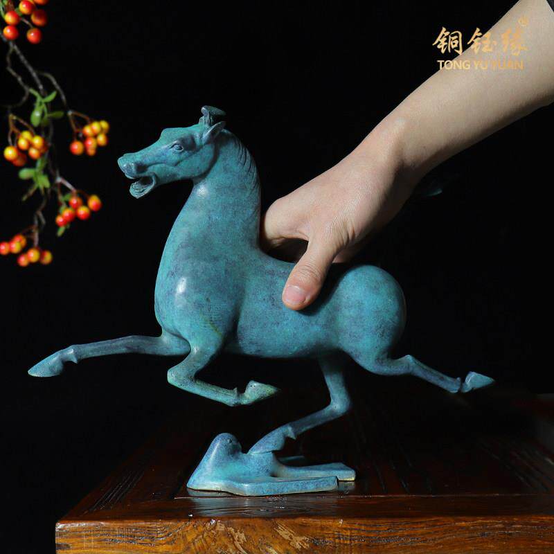 铜钰缘 马踏飞燕铜摆件铜奔马生肖马到成功高端礼玄关家居装饰品