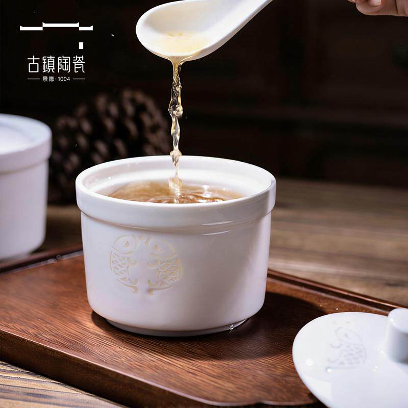 古镇陶瓷景德镇玲珑瓷高白瓷炖盅小汤盅燕窝炖碗蒸蛋盅隔水炖罐