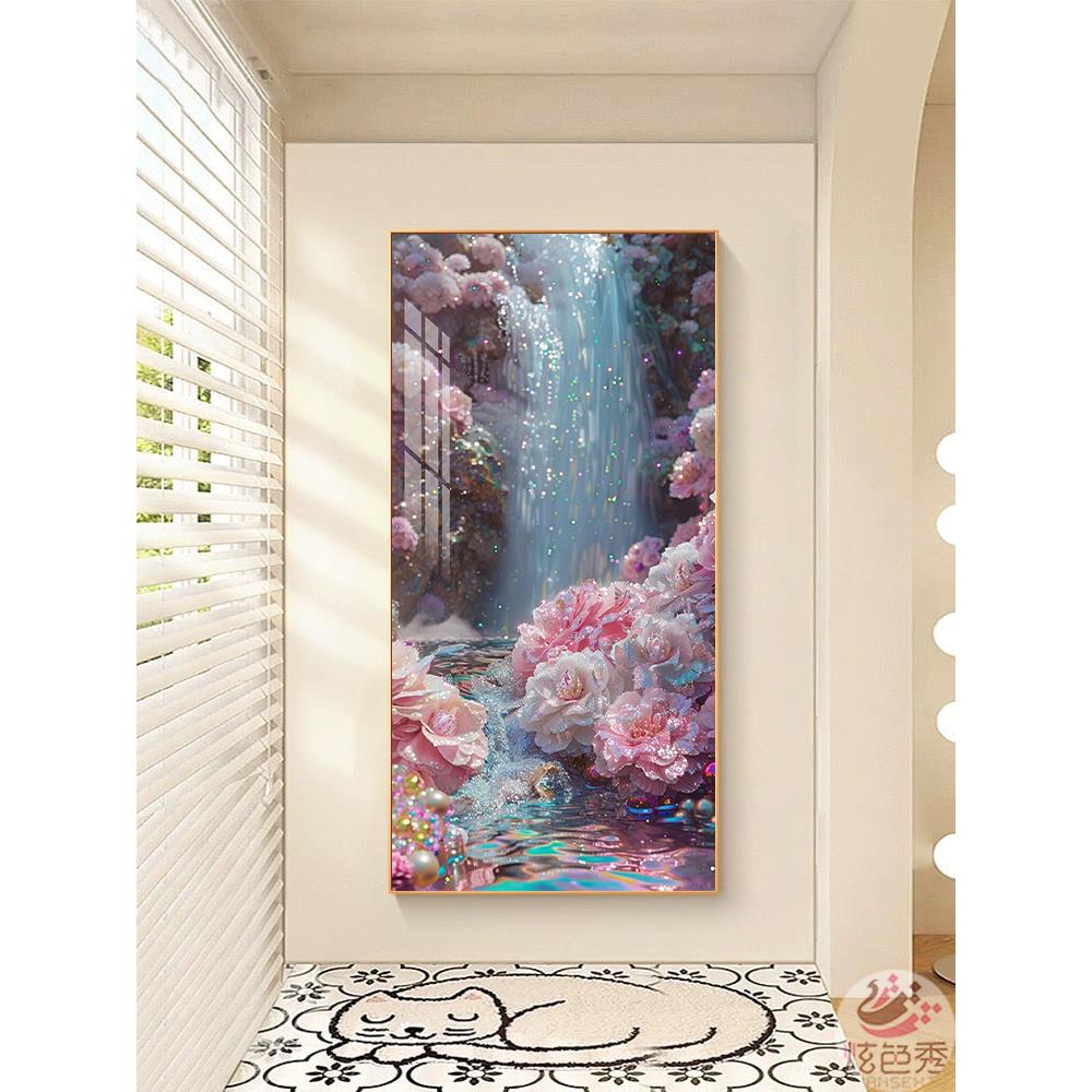 流水生财富贵花开钻石钻石画2025新款十字绣砖石贴画手工diy带框