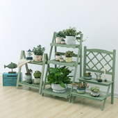 花架实木绿萝架子多层室内客厅置物阳台落地式 客厅多肉省空间盆架