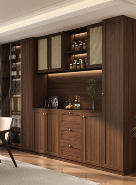 麦悠餐边柜酒柜一体靠墙高柜客厅定制中古风餐厅客厅CFF06