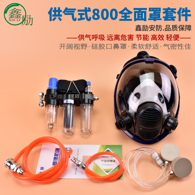 供气式喷漆防毒面具 全面具 化工喷漆防护面罩 接空压机气泵呼吸