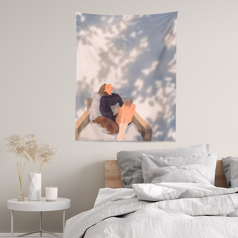 悠长假期 日系小清新画布 宿舍卧室客厅装饰背景布挂布挂画挂毯,居家布艺,挂毯/壁毯,淘宝优惠券,粉丝福利购,淘宝优惠卷