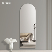 拱形无框入户家用卧室全身镜贴墙挂墙免打孔镜子试衣镜粘贴穿衣镜