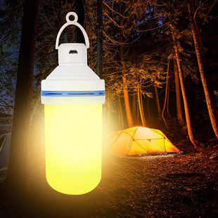 USB充电LED火焰灯泡户外庭院随身携带光源应急电灯泡燃烧火苗灯