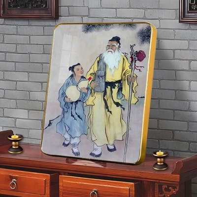 孙思邈画像供奉摆台孙真人药王神像挂画名医养生中医馆装饰画摆件