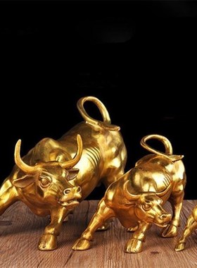 纯铜牛华尔街牛办公桌摆件铜牛生肖牛开业礼品家居店铺装饰品摆设