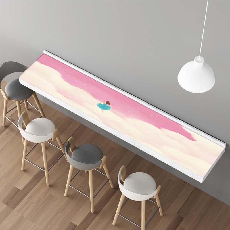 吧台桌布奶茶店酒吧咖啡厅防水防油防烫免洗长条商用卡通动漫桌垫