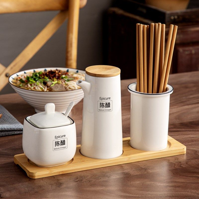 陶瓷醋壶辣椒罐套装油壶拉面馆饭店商用油瓶辣椒油罐酱油壶酱料瓶,厨房/烹饪用具,调味瓶罐/调料研磨器,淘宝优惠券,粉丝福利购,淘宝优惠卷