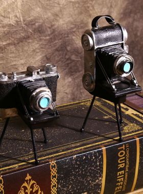 复古三角架照相机模型摆件工艺品店铺橱窗个性摆设装饰品摄影道具