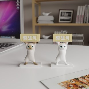 妖娆猫咪莫生气不发脾气办公室个性装饰工艺品可爱生气止怒小摆件