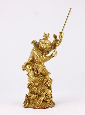 铜艺坊 纯铜孙悟空摆件铜猴子工艺品齐天大圣美猴王家居客厅装饰