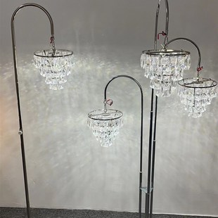 新款婚庆冰条水晶发光路引婚礼堂欧式铁艺吊灯冰晶引路灯舞台装饰