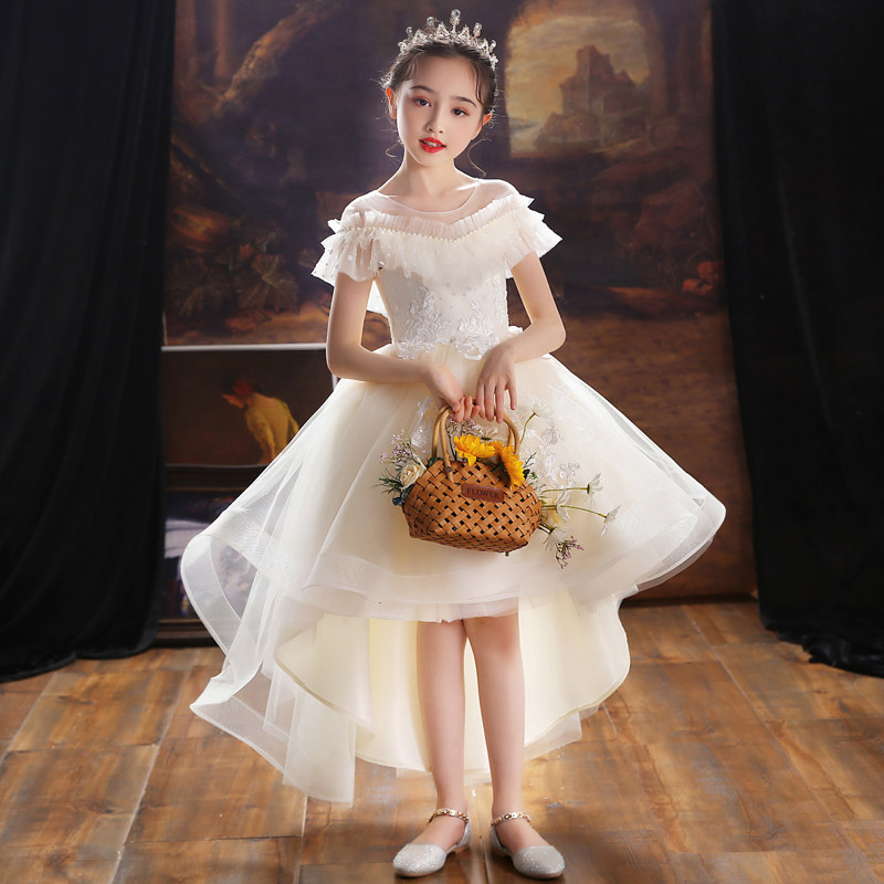 儿童高端公主裙主持人花童婚礼小女孩走秀礼服女童钢琴演出服夏季