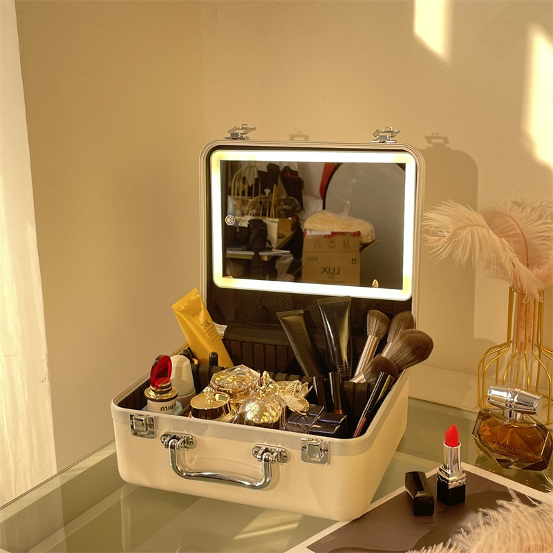 范芝琳可爱歪脖熊化妆包台式带灯桌面镜智能桌面化妆箱带化妆镜,家庭/个人清洁工具,随身化妆镜,淘宝优惠券,粉丝福利购,淘宝优惠卷