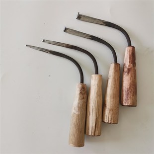 沉香弯形勾丝刀黄花梨钩刀刨香工具刀沉香刮刀降真香刀装锋利铁钩