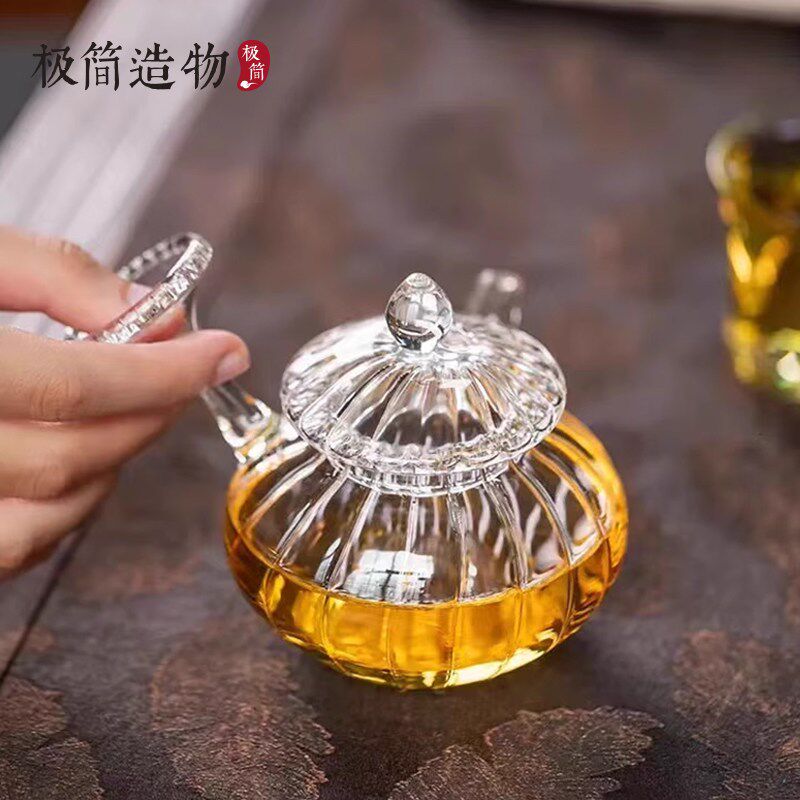 迷你玻璃小茶壶耐高温一人用侧把泡茶壶小单壶过滤功夫茶壶茶具