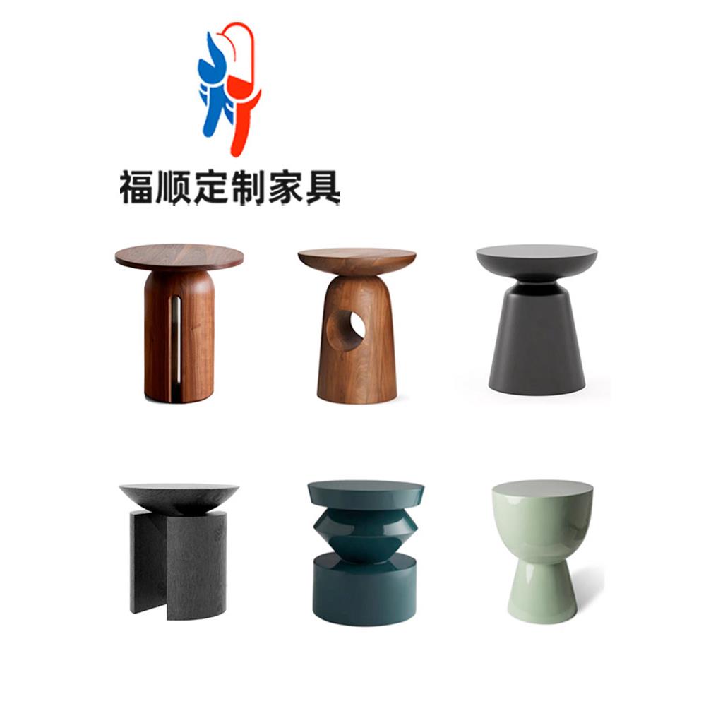 北欧沙发边几实木角几现代新中式小茶几床头柜样板间小圆几民宿