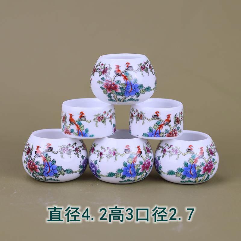 绣眼柳莺玉鸟黄鸟鸟食杯瓷碗杯子鸟食罐碎瓷小型鸟竹鸟笼食盒陶瓷