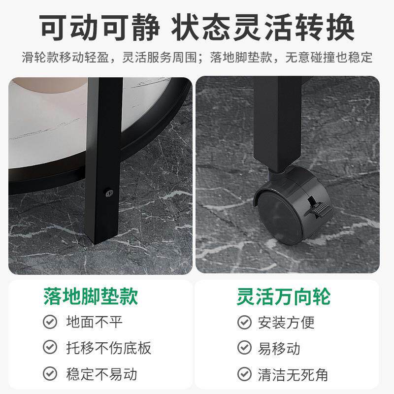 麻将桌茶几茶水架双层圆形棋牌室专用烟缸茶水台麻将桌边几小茶几