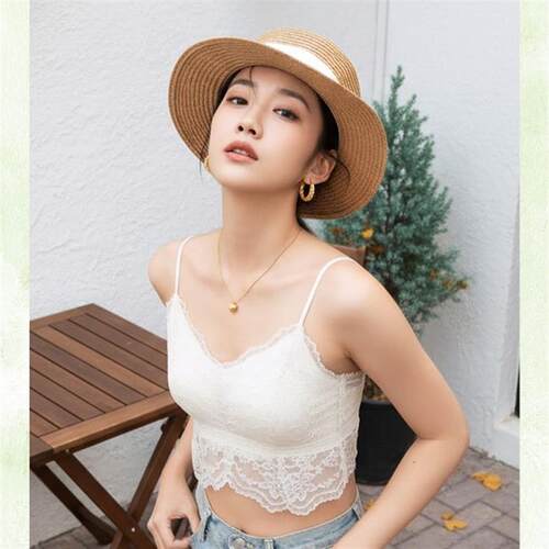 品牌文胸一体吊带女2026夏季新款蕾丝背心无钢圈百搭可调节美背薄