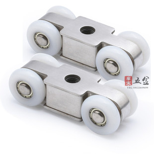 不锈钢木门移门吊轮阳台推拉门滑轮卫生间移门吊滑轨道滑轮4轮