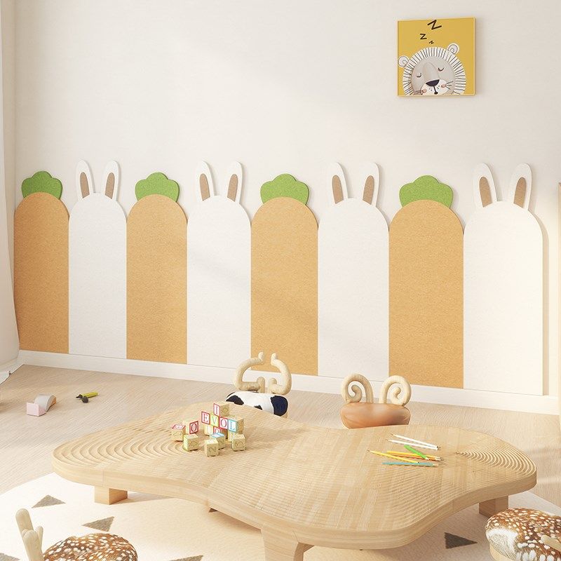 儿童房墙面布置卧室装饰墙贴3d立体童趣风兔子胡萝卜自粘遮丑墙围,家居饰品,软装墙贴,淘宝优惠券,粉丝福利购,淘宝优惠卷